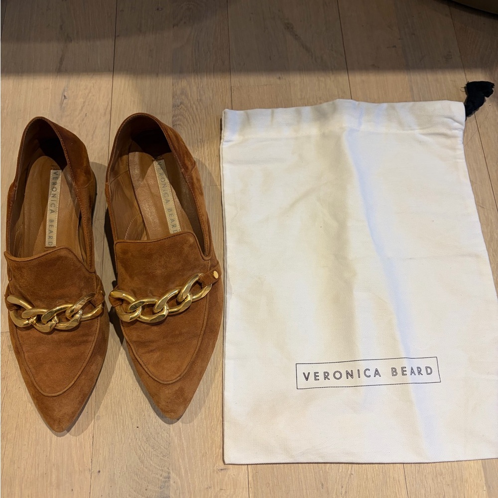 Veronica Beard Cognac Suede Loafers